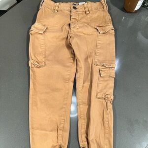 Fashion Nova Tan Ankle Cargo Jogger Pants